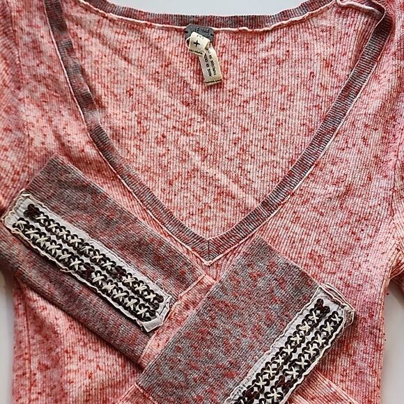 Free People Pink Freckles Medium Henley - Picture 5 of 5